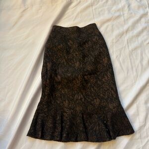 Chic Brown Patterned Pencil Skirt